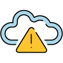 Alert Cloud filled outline Icon
