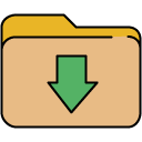 Arrow down Folder filled outline icon
