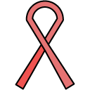 Breast Cancer Support Ribbon filled outline icon