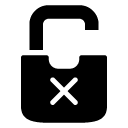Cancel Lock glyph Icon
