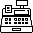 Cashier filled outline icon