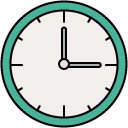 Clock filled outline icon