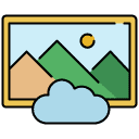Cloud Image filled outline icon