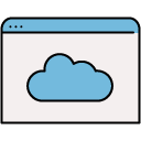 Cloud Window filled outline Icon