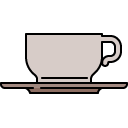 Coffe mug saucer line icon