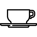 Coffe mug saucer line icon