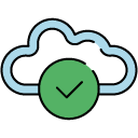 Confirm Cloud filled outline Icon