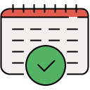 Confirm Schedule filled outline icon