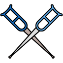 Crutches filled outline icon