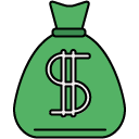 Dollar Bag filled outline icon
