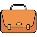 Double Clamp Briefcase filled outline icon