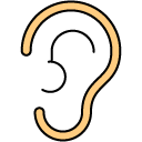 Ear filled outline icon