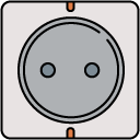 Electricity Socket filled outline icon
