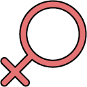 Female Gender filled outline icon