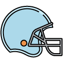 Football Helmet filled outline icon