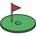 Golf filled outline icon