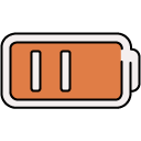 Half Battery_1 filled outline icon