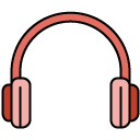 Headphones filled outline icon