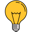 Lightbulb filled outline icon