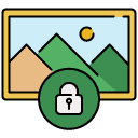 Lock Image filled outline icon