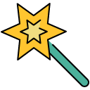 Magic Wand filled outline icon