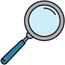 Magnifier filled outline icon
