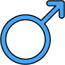 Male Gender filled outline icon