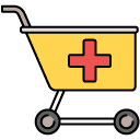 Medical Shopping Kart filled outline icon