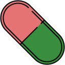 Medication pill filled outline icon
