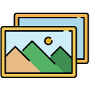 Multiple Images filled outline icon