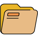 Open folder filled outline icon