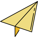 Paper Aeroplane filled outline Icon
