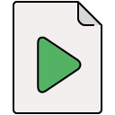 Play Document filled outline icon