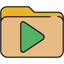 Play Folder filled outline icon