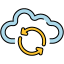 Refresh Cloud filled outline Icon