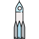 Rocket filled outline icon