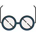 Round Glasses filled outline icon