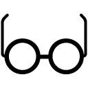 Rund glasses solid icon