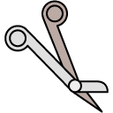 Scissors filled outline icon