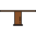Single-legged table filled outline icon