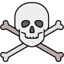 Skull bones lethal filled outline icon