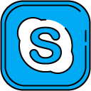 Skype filled outline icon