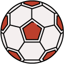 Soccerball filled outline icon