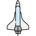Space Rocket Ship filled outline icon