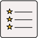 Star bullets document filled outline icon