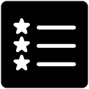 Star bullets document solid icon