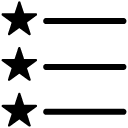 Star bullets solid icon