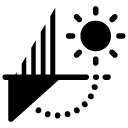 Sun Clock glyph Icon