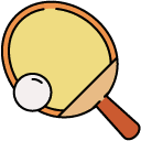 Table Tennis Paddle Ball filled outline icon