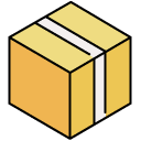 Taped box filled outline icon